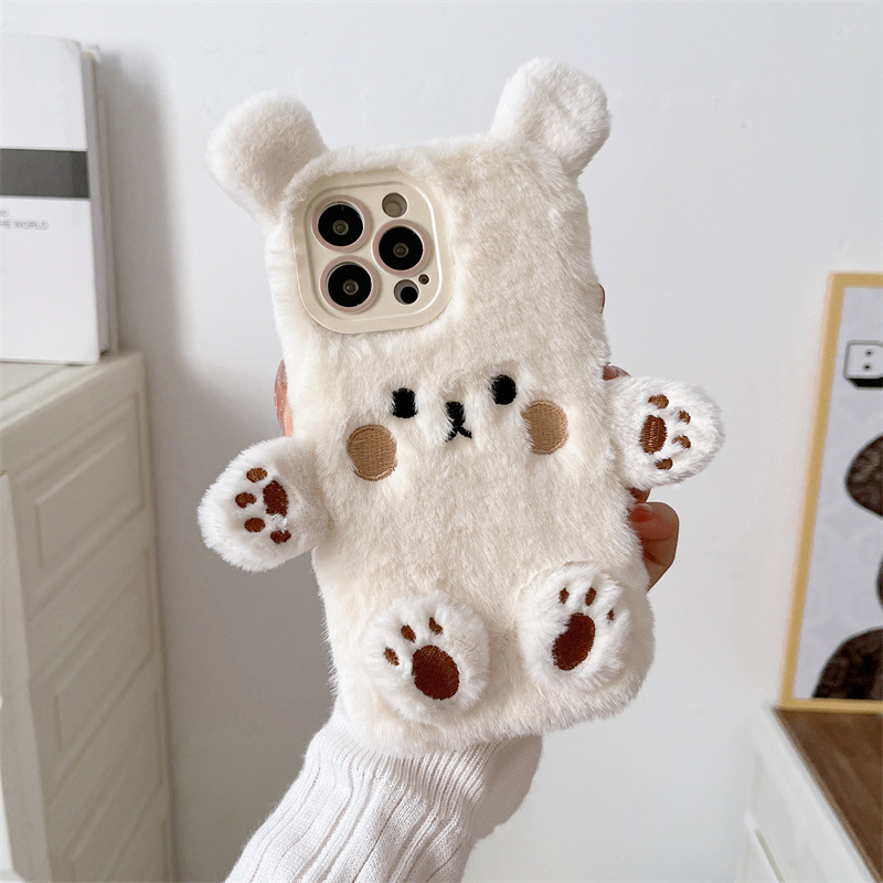 Korean 3D Cartoon Bear Fluffy  - Apple Iphone 15 Pro Max ulasan dan harga