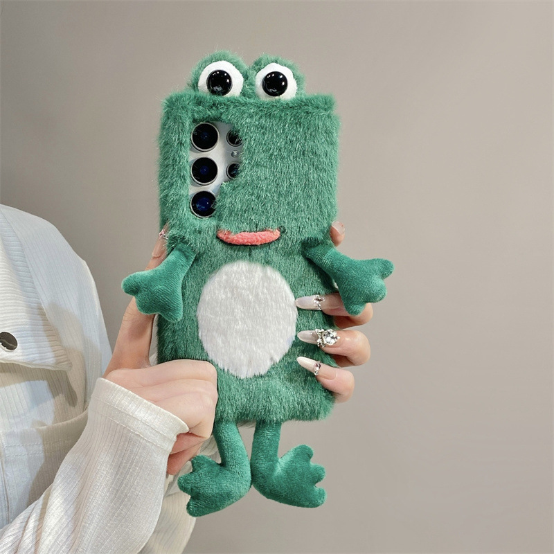 Plush Frog Phone Case, Cute Gr - Samsung Galaxy S25 ulasan dan harga